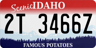 ID license plate 2T3466Z