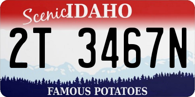 ID license plate 2T3467N