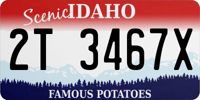 ID license plate 2T3467X