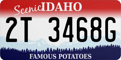 ID license plate 2T3468G