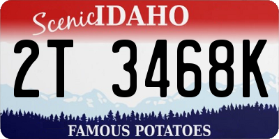 ID license plate 2T3468K