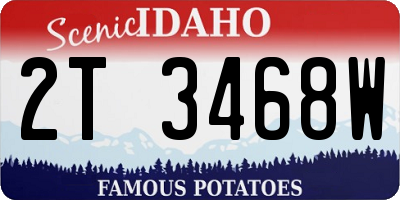 ID license plate 2T3468W