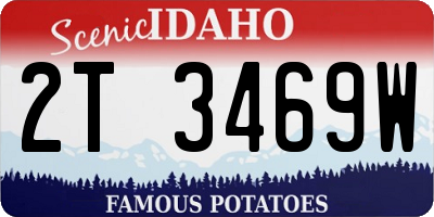 ID license plate 2T3469W