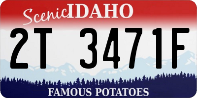 ID license plate 2T3471F