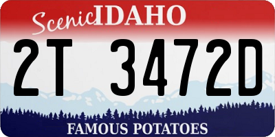 ID license plate 2T3472D