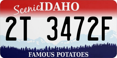 ID license plate 2T3472F