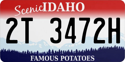 ID license plate 2T3472H