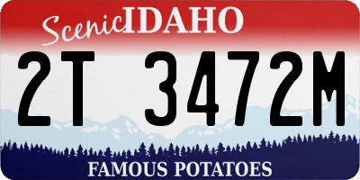 ID license plate 2T3472M