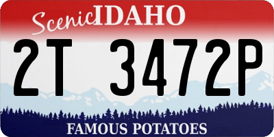 ID license plate 2T3472P