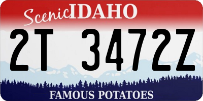 ID license plate 2T3472Z