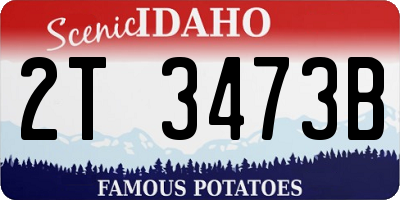 ID license plate 2T3473B