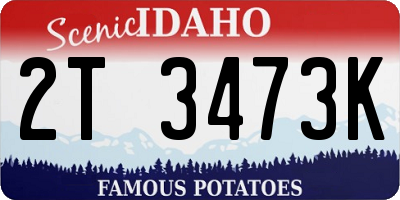 ID license plate 2T3473K