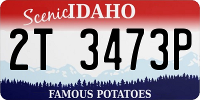 ID license plate 2T3473P