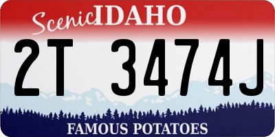ID license plate 2T3474J
