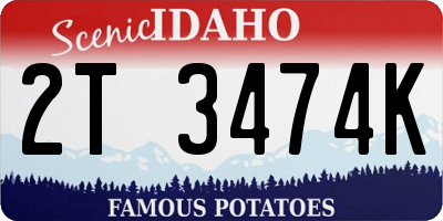 ID license plate 2T3474K