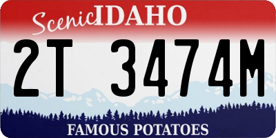 ID license plate 2T3474M