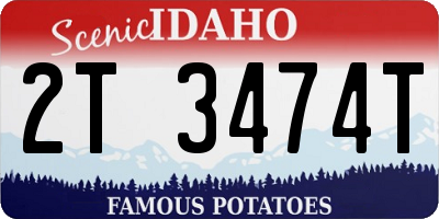 ID license plate 2T3474T