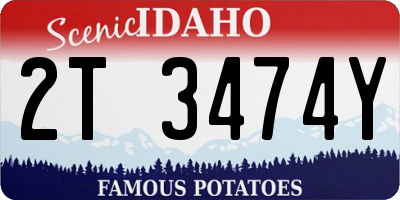 ID license plate 2T3474Y