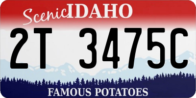 ID license plate 2T3475C