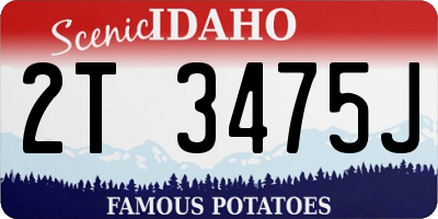 ID license plate 2T3475J