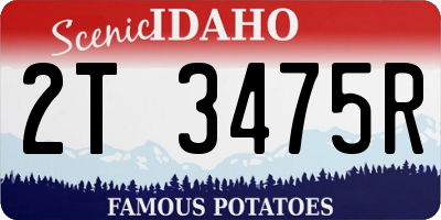 ID license plate 2T3475R