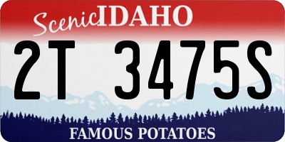 ID license plate 2T3475S