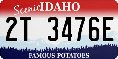 ID license plate 2T3476E