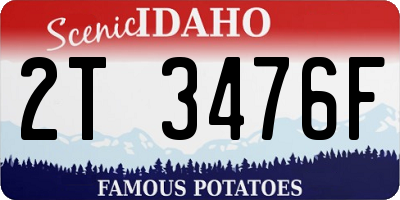 ID license plate 2T3476F