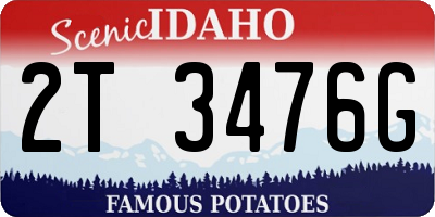 ID license plate 2T3476G