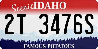 ID license plate 2T3476S
