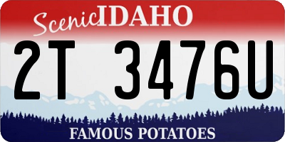ID license plate 2T3476U