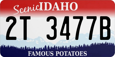 ID license plate 2T3477B