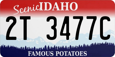 ID license plate 2T3477C