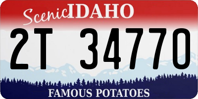 ID license plate 2T3477O