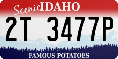 ID license plate 2T3477P