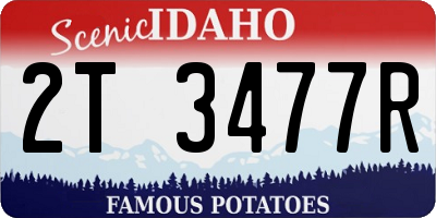 ID license plate 2T3477R