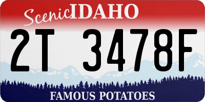 ID license plate 2T3478F