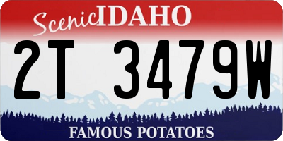 ID license plate 2T3479W