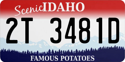 ID license plate 2T3481D