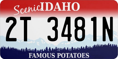 ID license plate 2T3481N