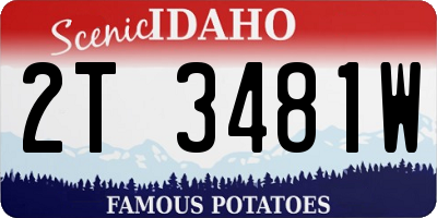 ID license plate 2T3481W