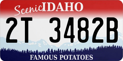 ID license plate 2T3482B