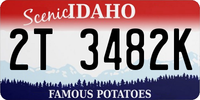 ID license plate 2T3482K