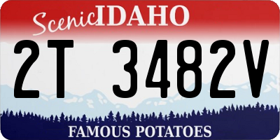ID license plate 2T3482V