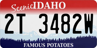 ID license plate 2T3482W
