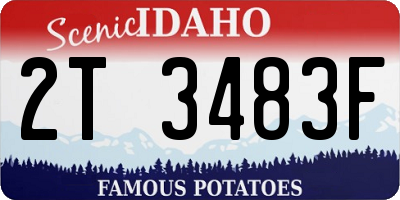 ID license plate 2T3483F