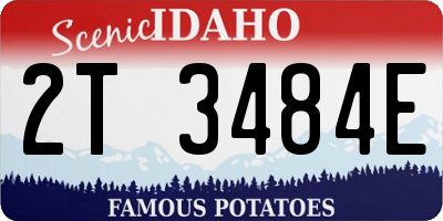 ID license plate 2T3484E