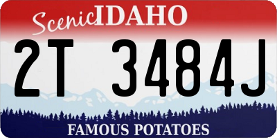 ID license plate 2T3484J