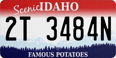 ID license plate 2T3484N