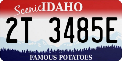 ID license plate 2T3485E